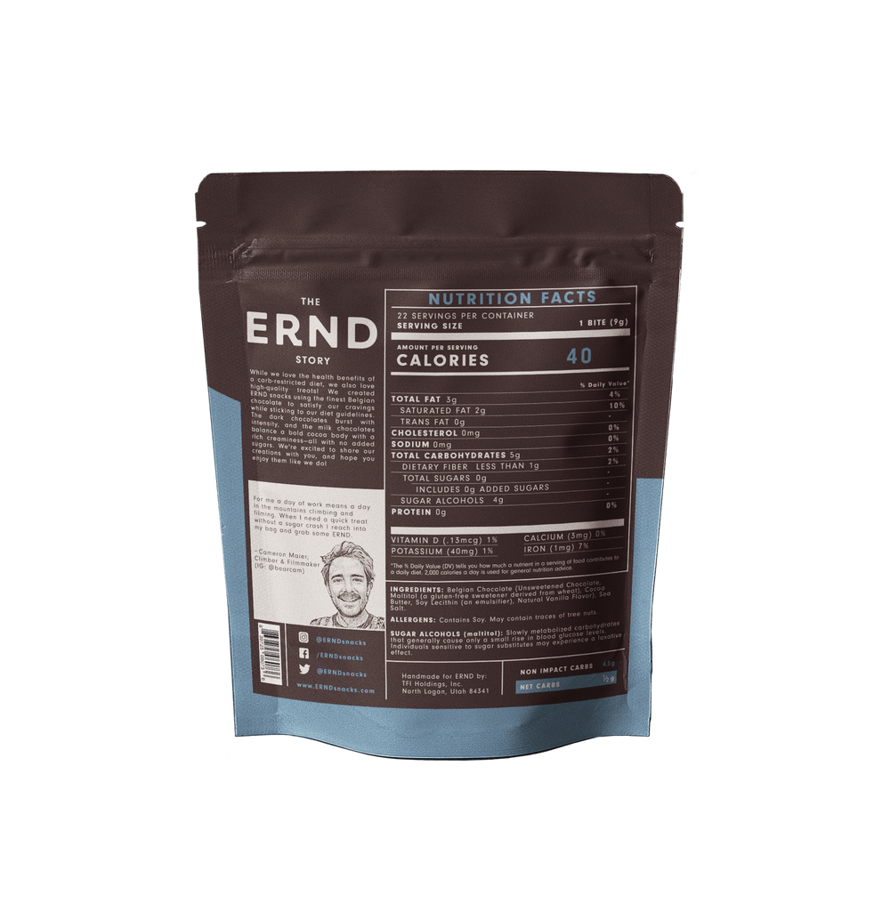 Sea Salt Dark Chocolate Bites (7 oz) - ERND Snacks