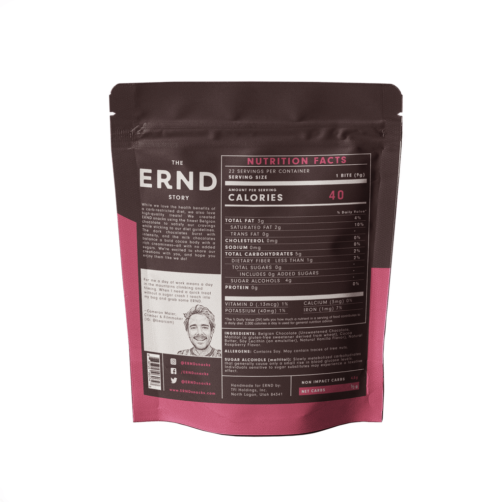 Raspberry Dark Chocolate Bites (7 oz) - ERND Snacks