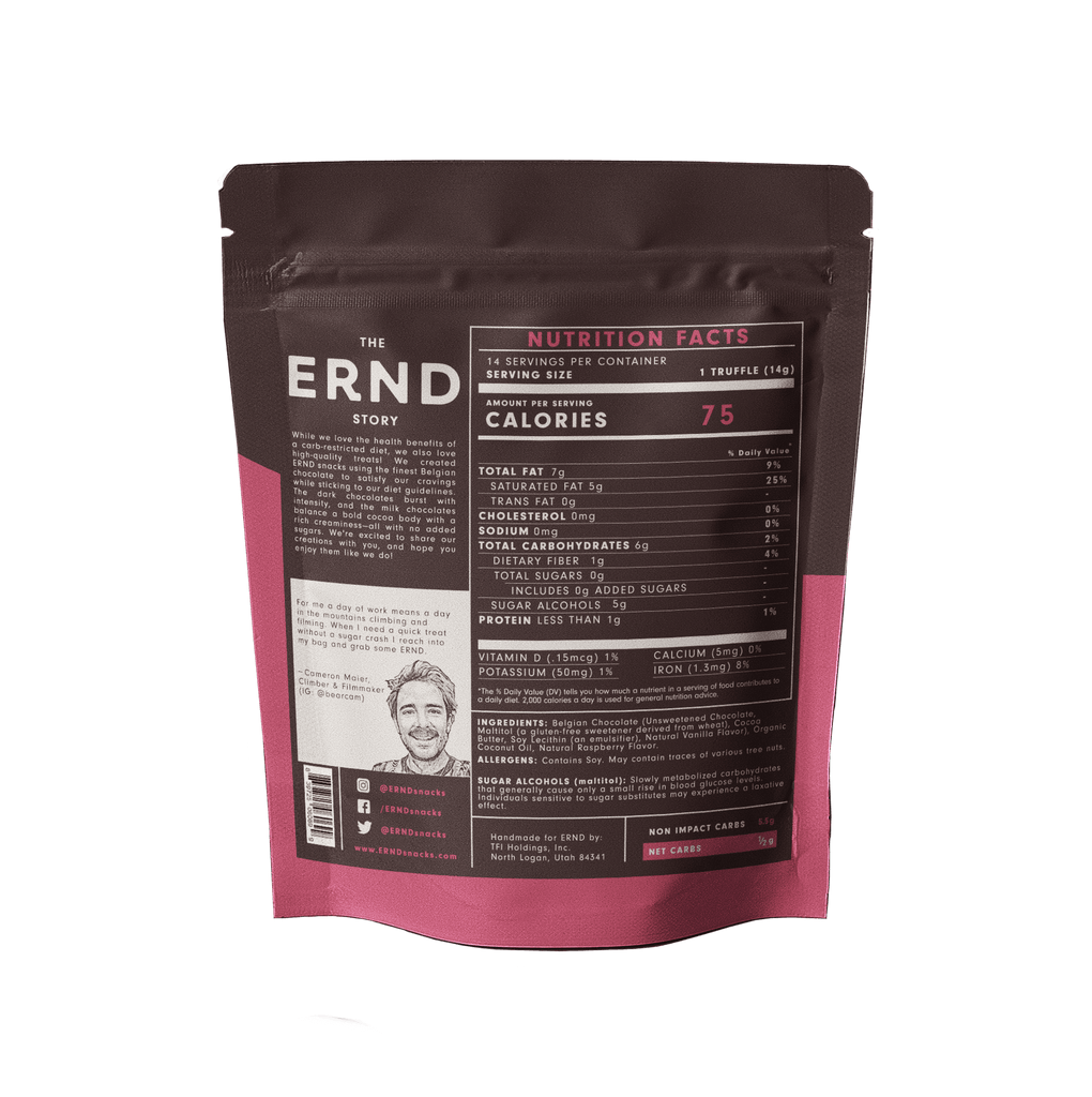 Raspberry Dark Chocolate Truffles (7 oz) - ERND Snacks